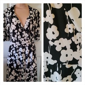 Unworn black n white wrap dress